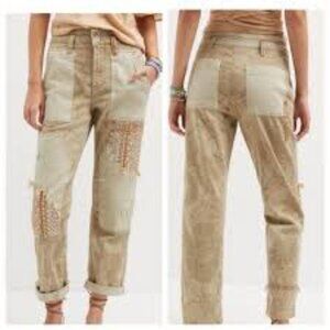 Pilcro Anthropologie Pants Womens 31 The Camp Wanderer Patchwork Khaki Floral